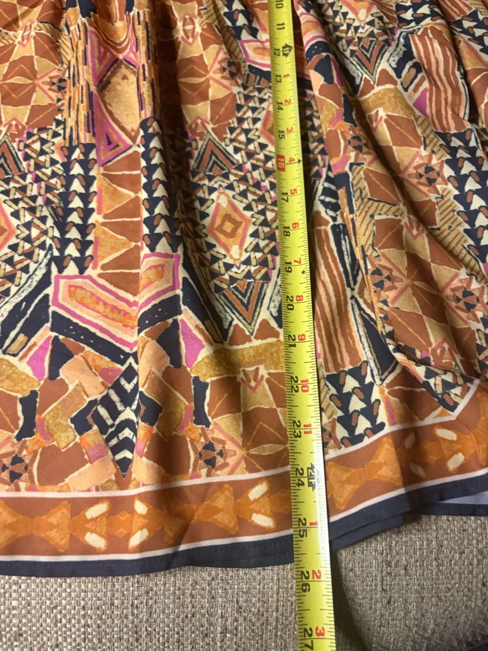 Flying tomato Printed Puff-Sleeve Boho Blouse in Orange & Pink size large - Picture 7 of 14
